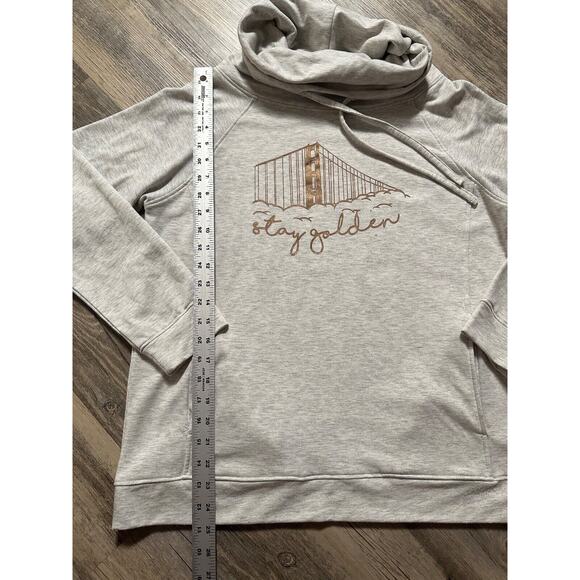 Heatlast Stay Golden Golden Gate Bridge San Francisco Cowl Neck Sweatshirt Large - Picture 3 of 8